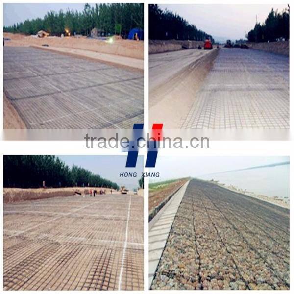 30KN Reinforce Rail road beds double direction Biaxia warping knitting fiberglass geogrids
