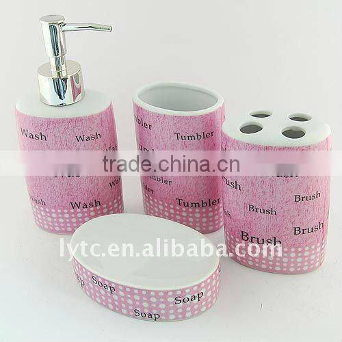 ceramic green bathroom accessories set