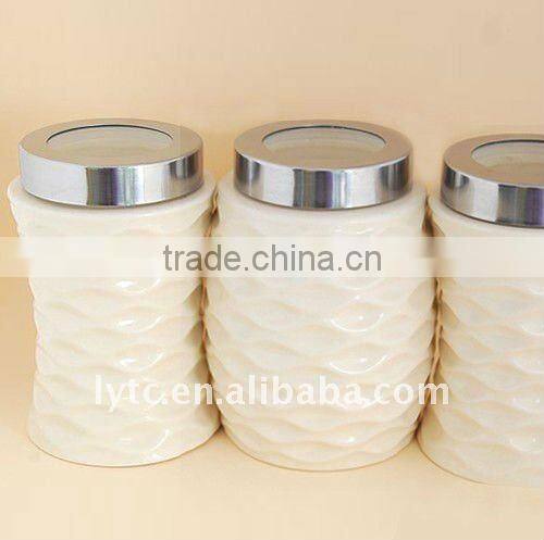 3pcs ceramic canister jar set