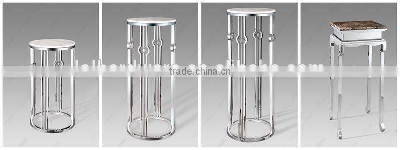 Golden Stainless steel plant stand pot stand with marble top