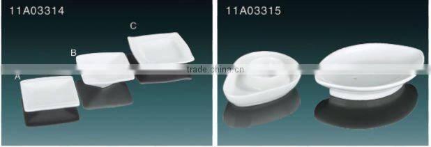 Tony snow white ceramic various size sauce dish