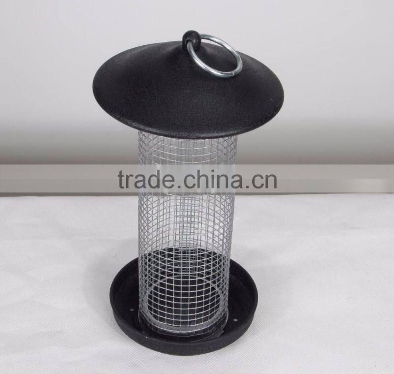 Garden hanging metal mesh bird seed feeder