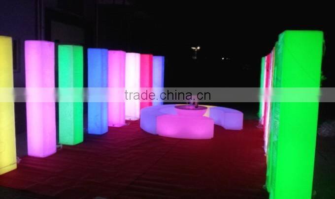 OEM available modern fashion RGB full light round plastic LED pillar/column for party/ garden/wedding decoration