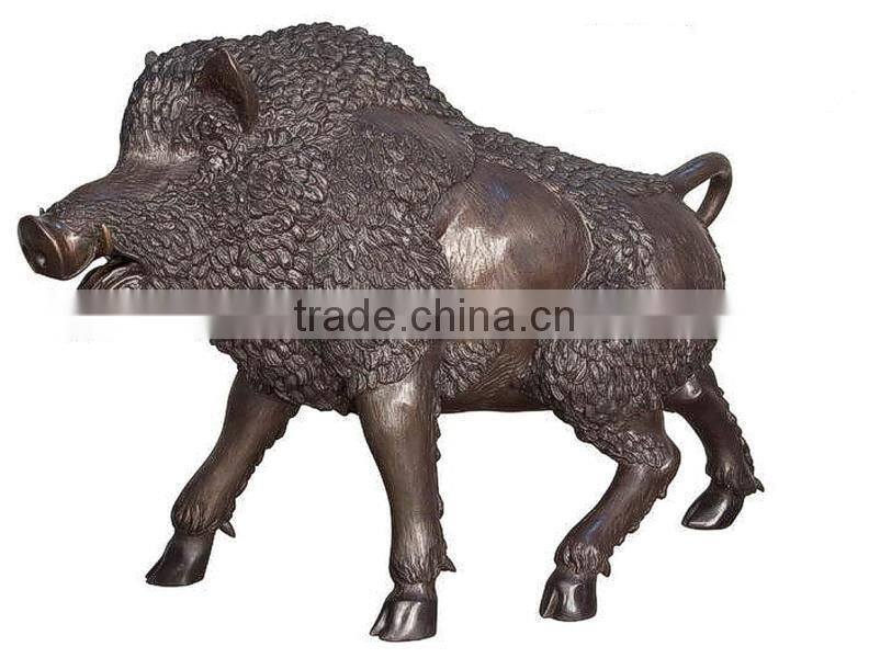 High quality violent wild bronze pig sculptures
