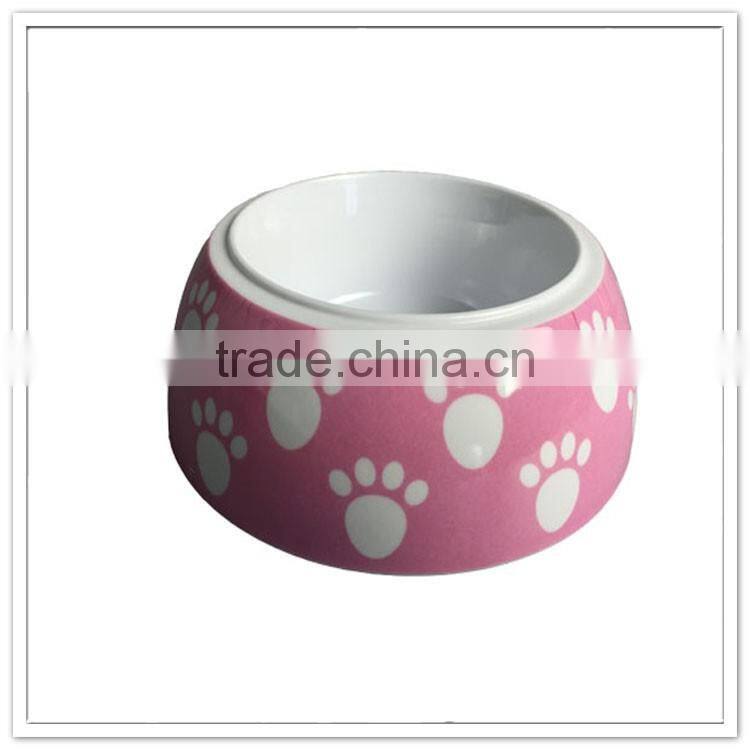 Factory supply custom printed rubber bottom melamine dog bowl