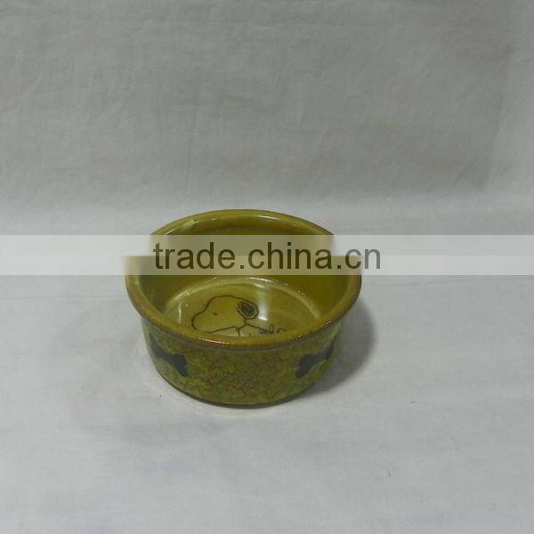 Moss Green Ceramic Dog Bowl