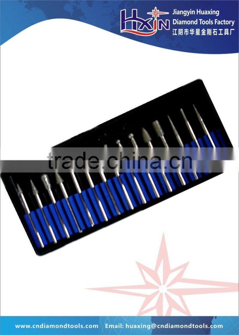 Diamond grinding burs/ Abrasive mounted points 15pcs/set