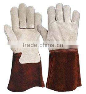 Grey cow split leather welding hand gloves ZM50-H