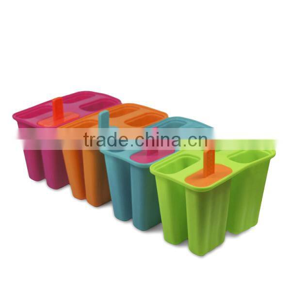 Novelty food grade 4 cavities black ice popsicle molds