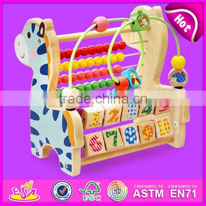 2016 brand new wooden beads toy, lovely educational wooden beads toy, cute preschool wooden beads toy W11B087