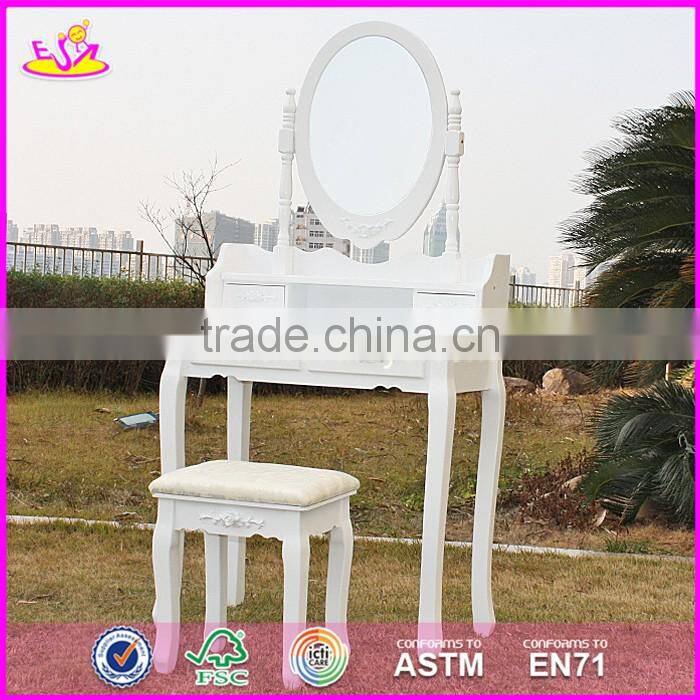 2017 New design luxurious bedroom solid wooden dressing table with drawers W08H071