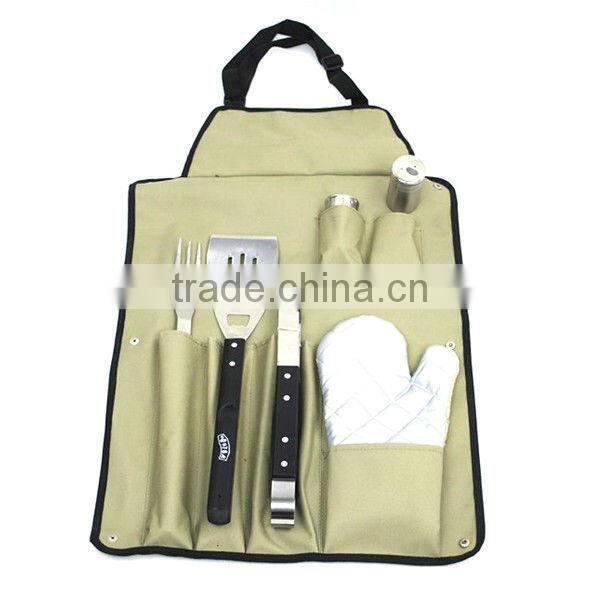 BQ-0006 / 3 pcs BBQ tools with apron / bbq product
