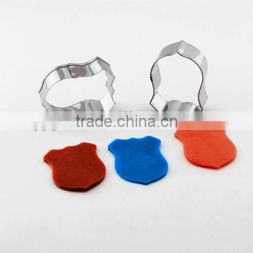 100% Food grade sheild shape metal cookie cutters FDA standard stainless steel biscuit cutter