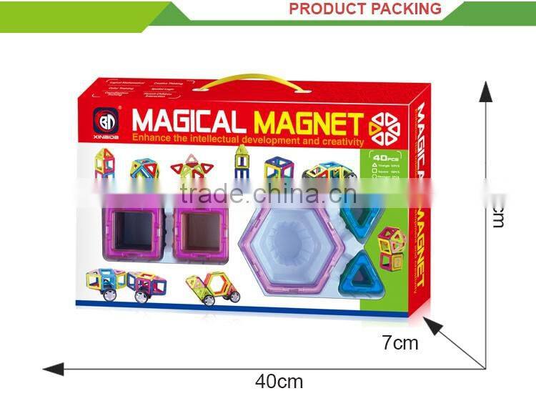 Educational intelligent building blocks set kids high force magnetic strip