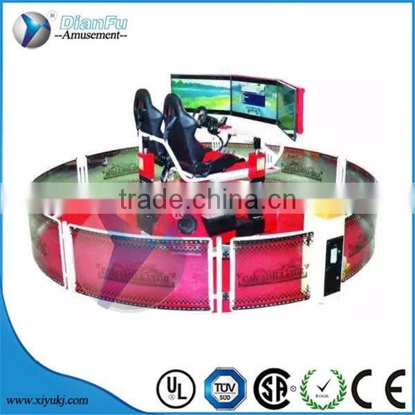 guangzhou dianfu silulator driving real feeling motion car driving simulator with triple screen