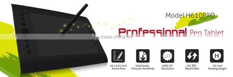 Huion H610PRO digital pen tablet USB graphic tablet for design