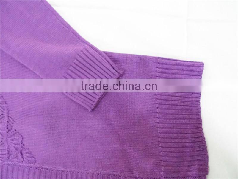 Wool&Acrylic womens knitted sweater pullover