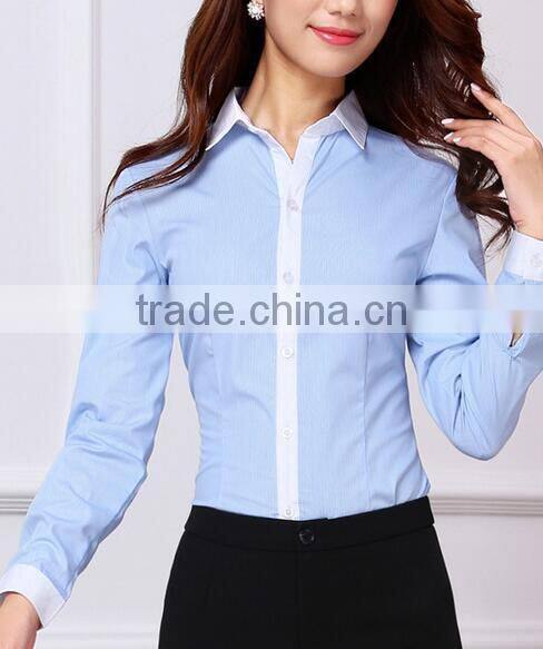 Office lady dress shirts bank hotel work uniform shirts blouse