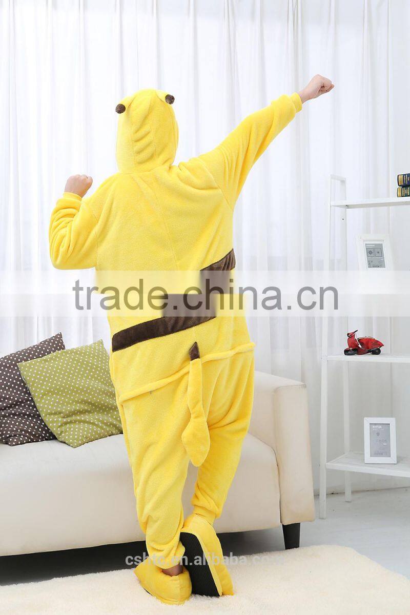 flannel cartoon adult animal jumpsuit animal pajamas jumpsuit Pikachu design