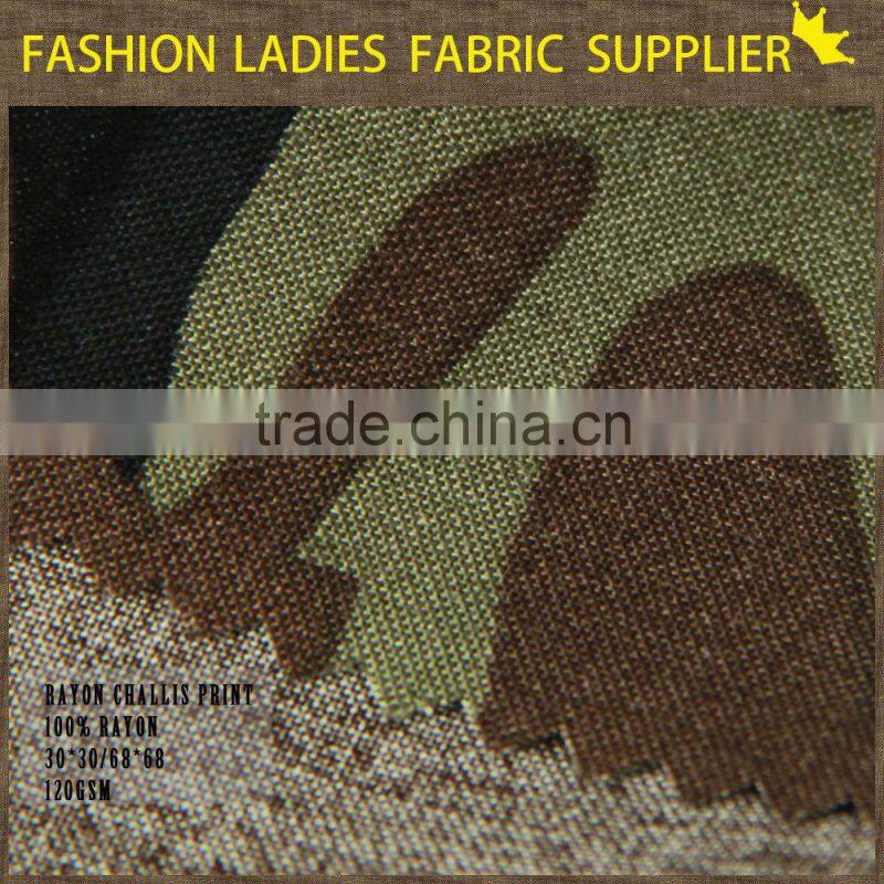 fashion 100% rayon challis print fablic