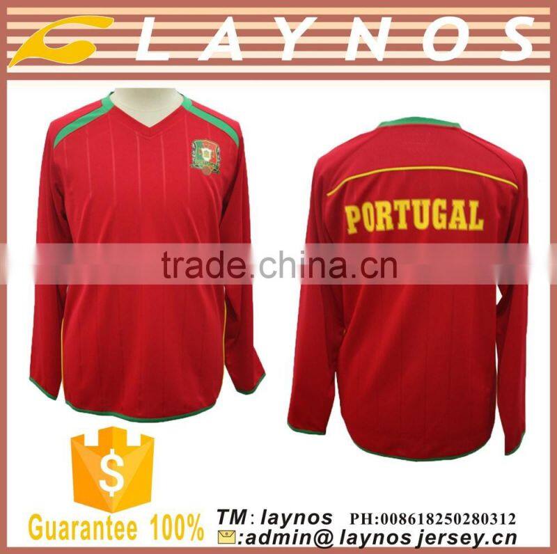 Factory price good quality long sleeve club team soccer jersey