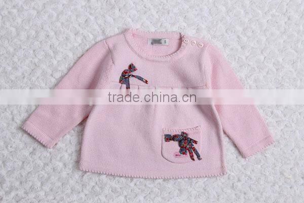 Korean style custom knit baby sweater in solid color