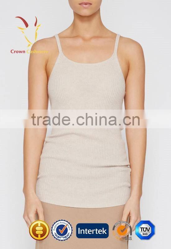 Ladies Sleeveless Knit Cashmere Pullover Sweater