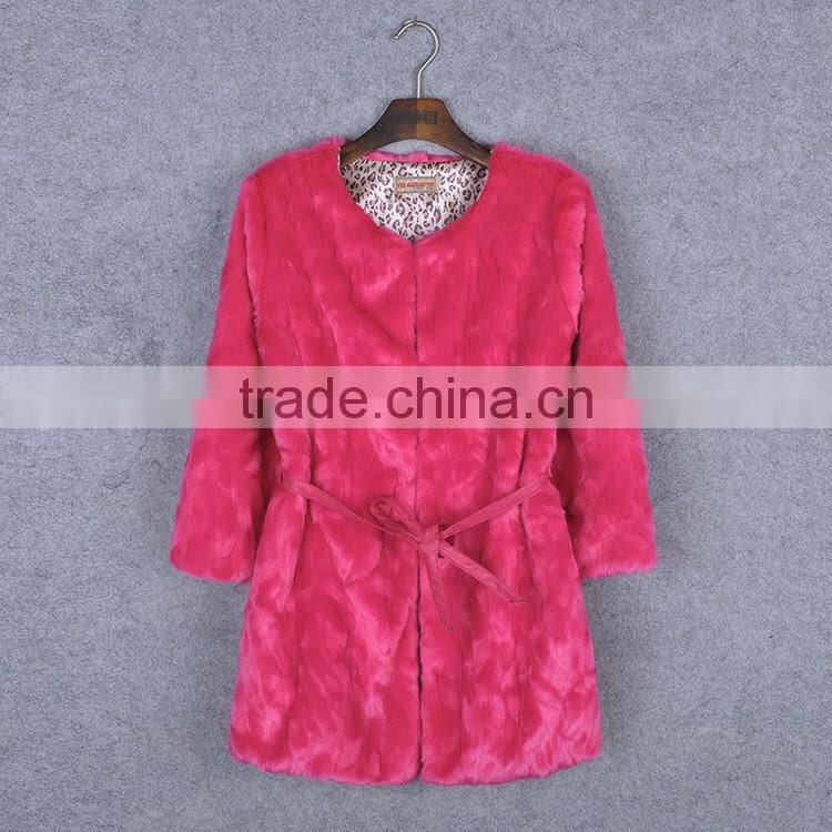 2016 women coat long faux rabbit fur coat price factory direct