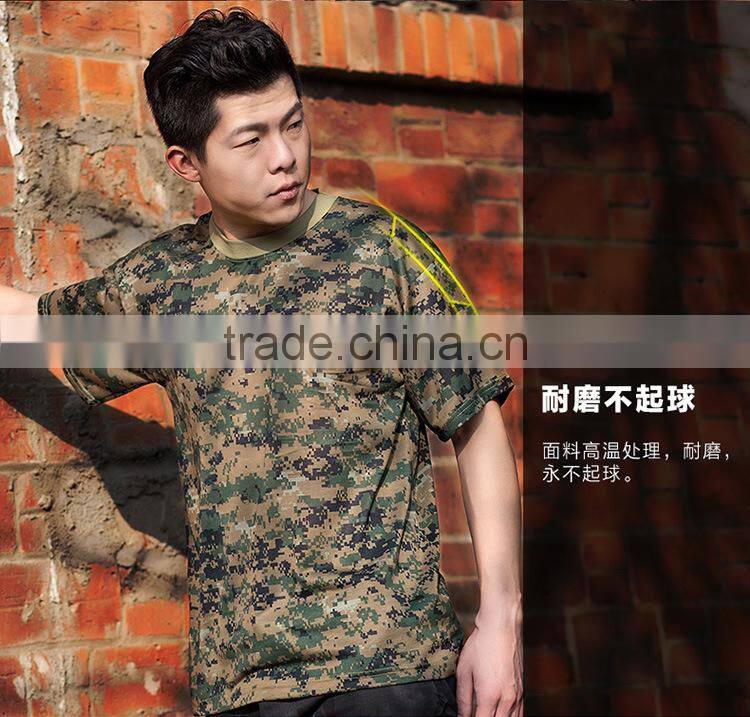 2016 Wholesale Men Camouflage dryfit breathable T-shirt Men Army Tactical Combat T Shirt Military Sport Camo Camp Mens T Shirts