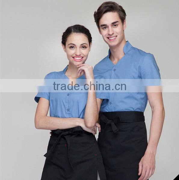 Juqian 2016 oem classic unisex sexy chinese restaurant waiter/waitress uniform designs