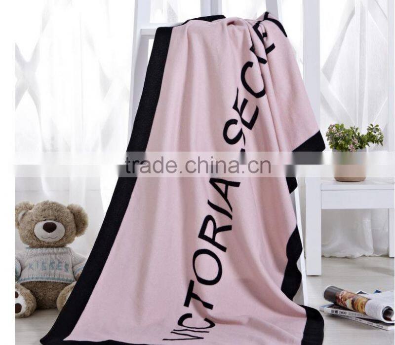 Pink Airline Cover Victoria Secret Logo Throw Gift Bag Blanket
