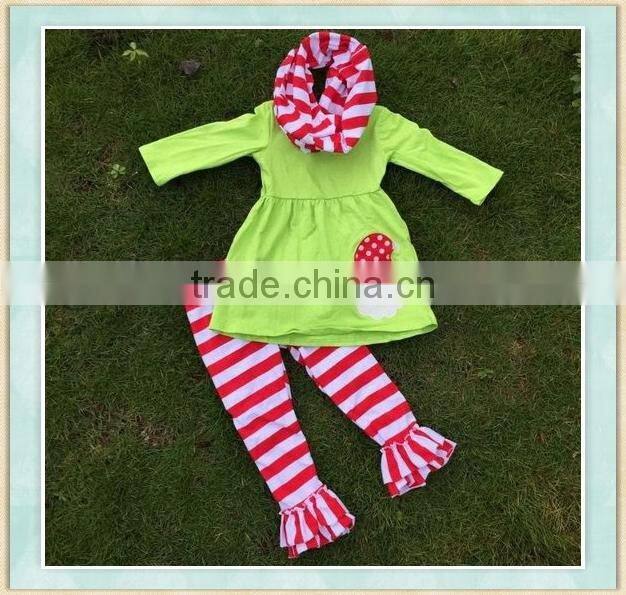 2017 Carters baby wnter clothes green santa claus pattern candy pan tretractable clothes line outfit