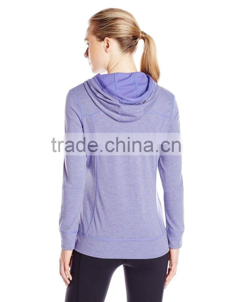 Women's Heathered Knit Zipper-up Hoodie
