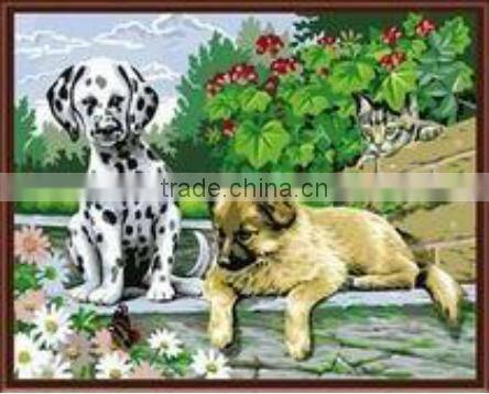 Hot sale handmade running horses tiger,lion painting animal oil painting by numbers pictures