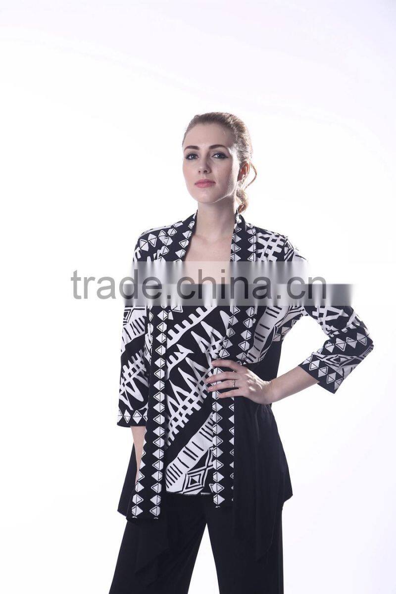 Ladies suit fabric free size and color ladies western pant suit sets zipper