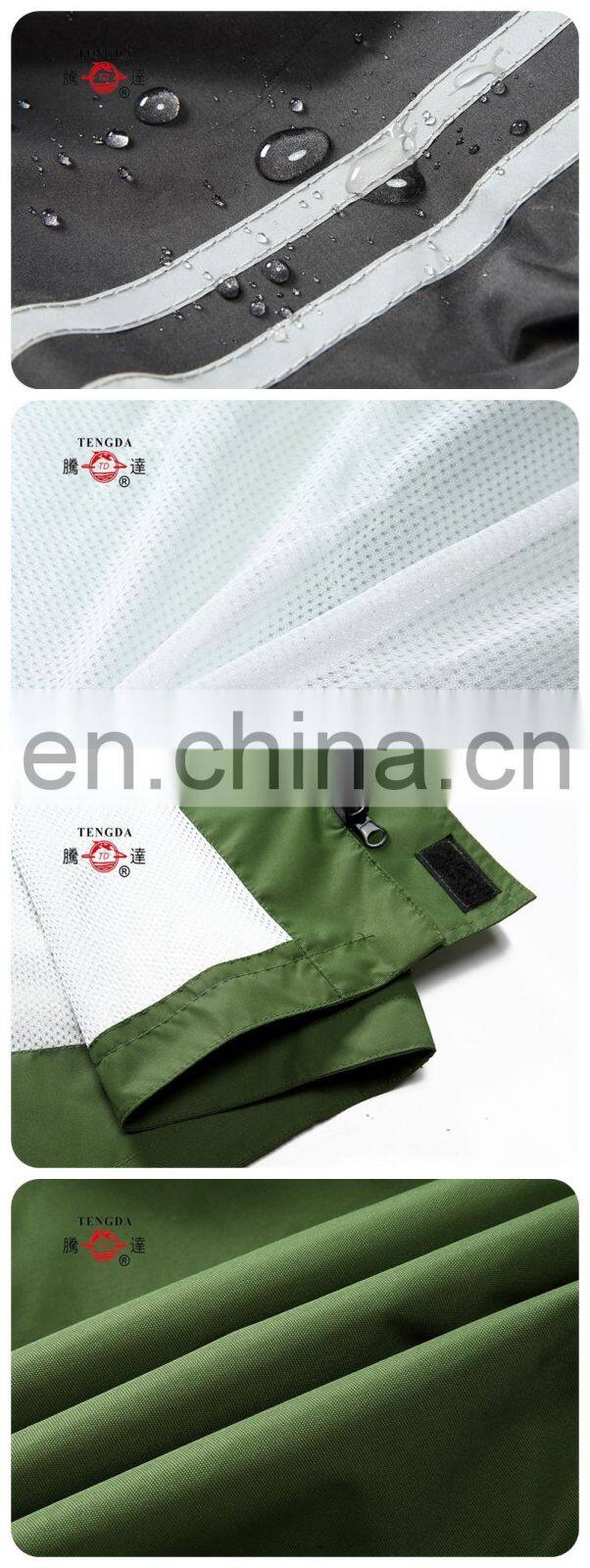 OEM polyester breathable soft waterproof jackets for adult