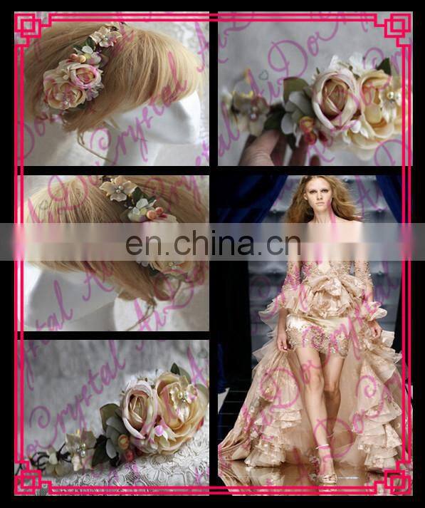 Aidocrystal champagne wedding party hair clips for hair headpiece bridal flower hair accessories for ladies
