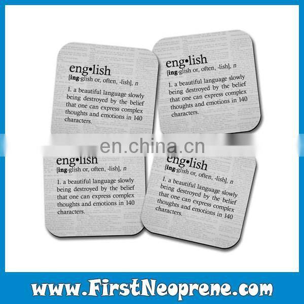 Football Round Shape Customized Name Business Gift Neoprene Coaster