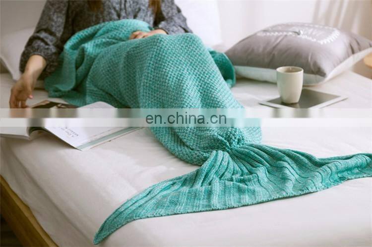Warm mermaid tail promotional gift blanket 2017 hot selling in Europe for girlfriend