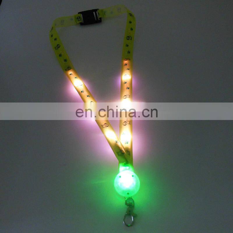 Best seller custom key lanyards colorful necklace key lanyard leather led lanyard