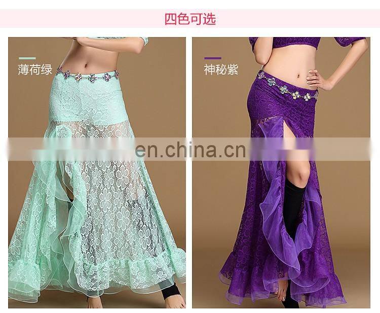Q-6055 Egyption sexy lace long belly dance skirt
