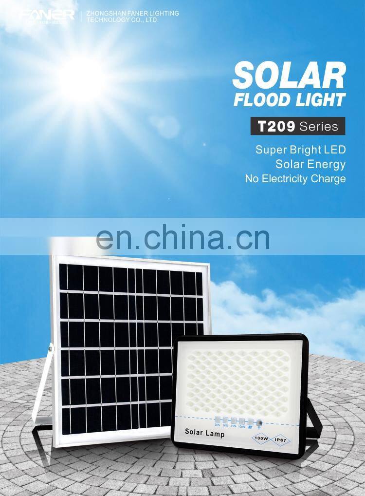 FANER solar flood light with on off switch CB solar flood light China best solar flood light manufacturer