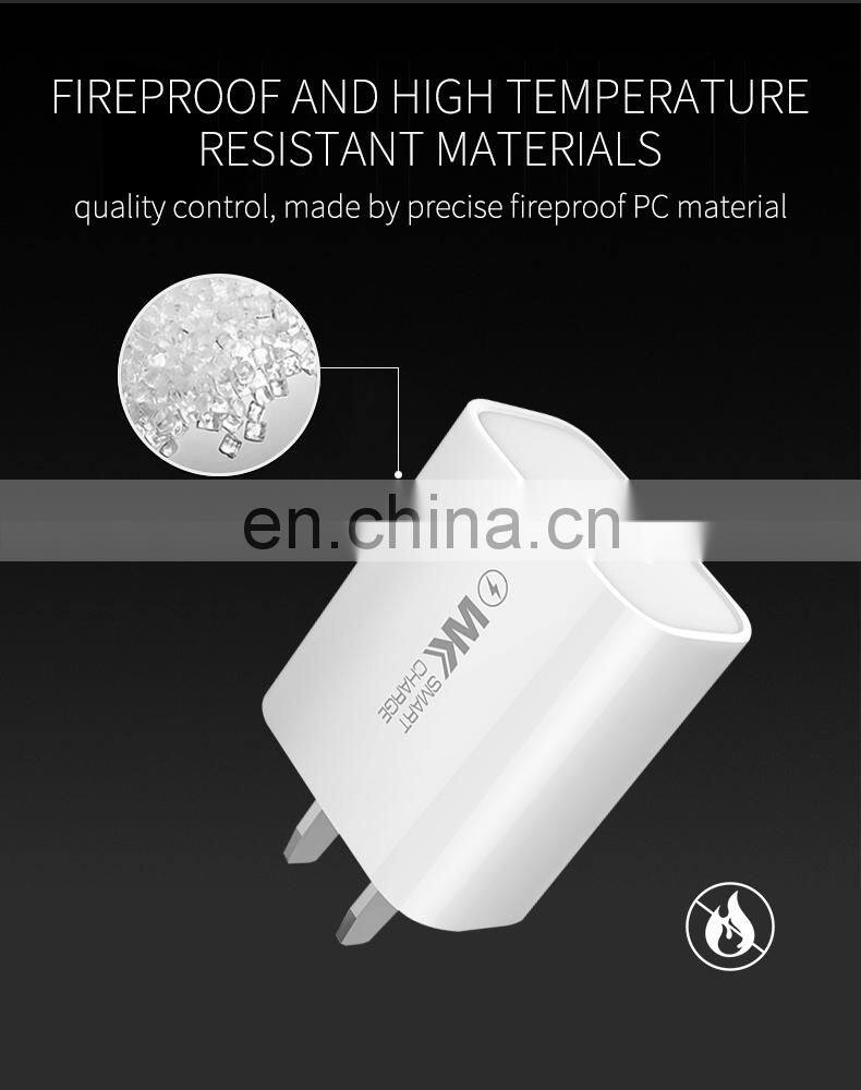 3C Certified Quick Charging Power Mini Style USB Port US Plug Charger with Data Cable USB-Lightning / Micro / Type C