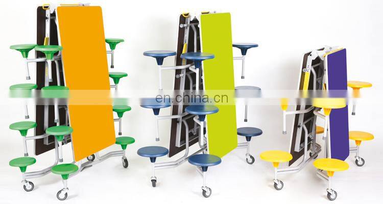 School Furniture Dining Table with Color Plastic Seats Dining Table Set