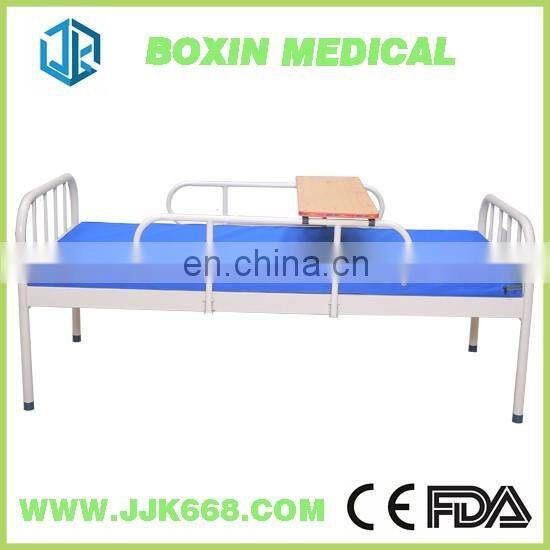Simple Cold-rolled steel plate flat platform hospital medical bed with 6cm waterproof breathable mattress