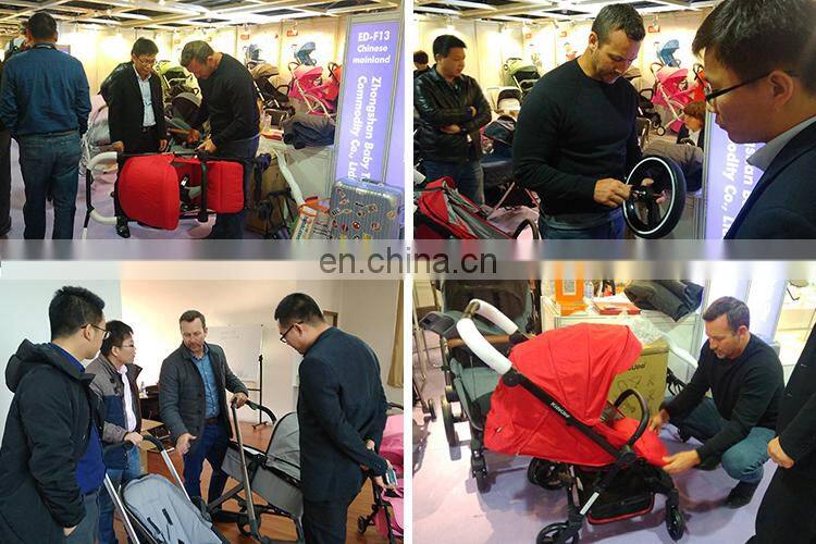 Portable baby stroller pushchair with travel system and large storage