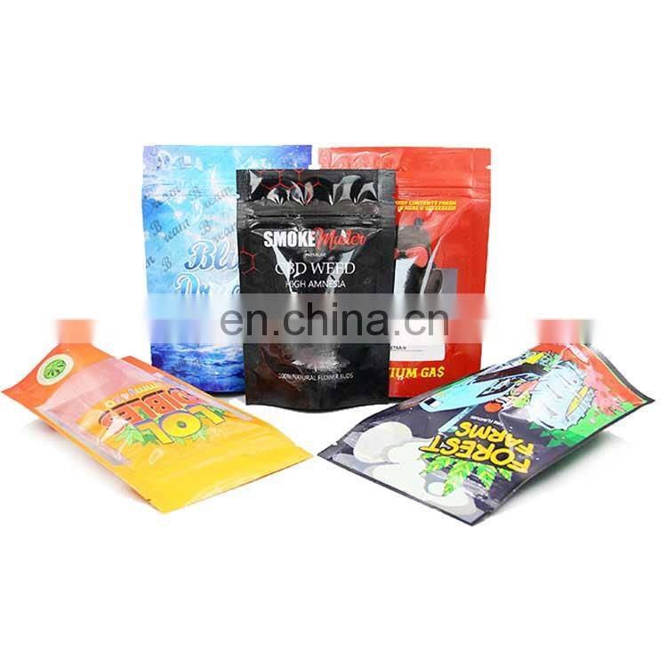 custom printed smell proof child resistant packaging pouch soft touch matt 1 pound lb 7g mylar gummies bag for cbd flower cookie