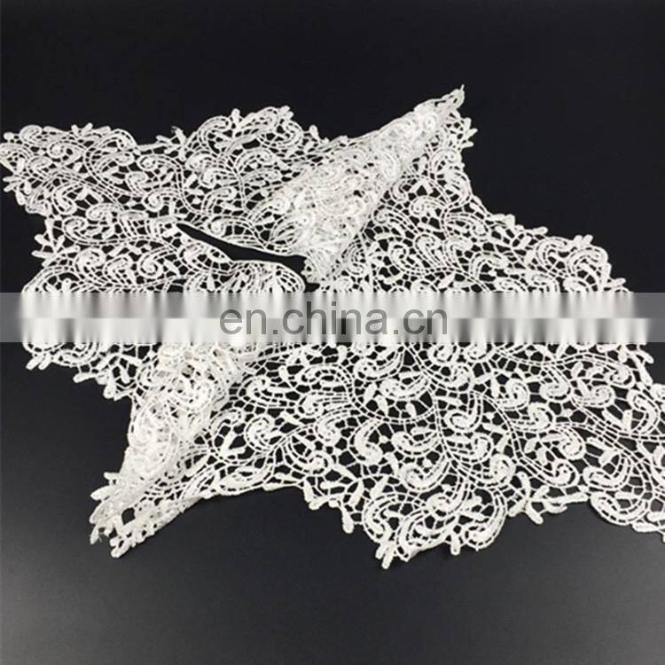Embroidery Big Flowers Lace Neckline Fabric, DIY Collar Lace Fabrics for Sewing Supplies Crafts