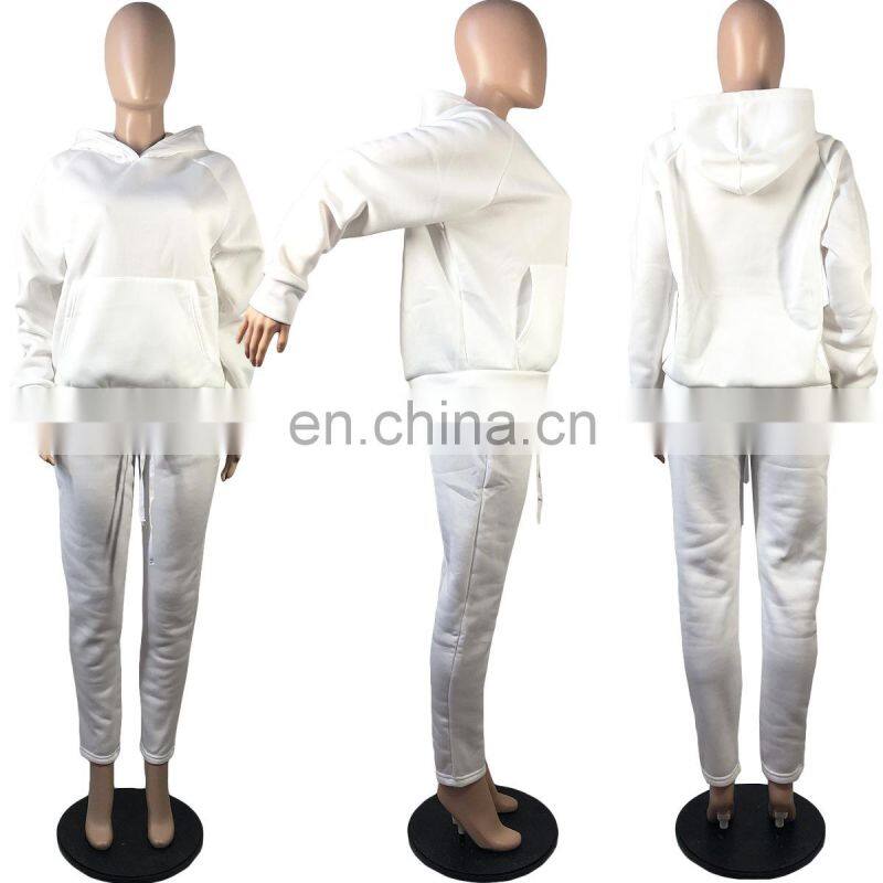 Customized women's fashion spring hooded suit sportswear 2 piece set of women's clothes