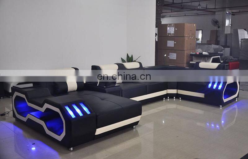 Foshan factory luxury royal design top leather sofa set